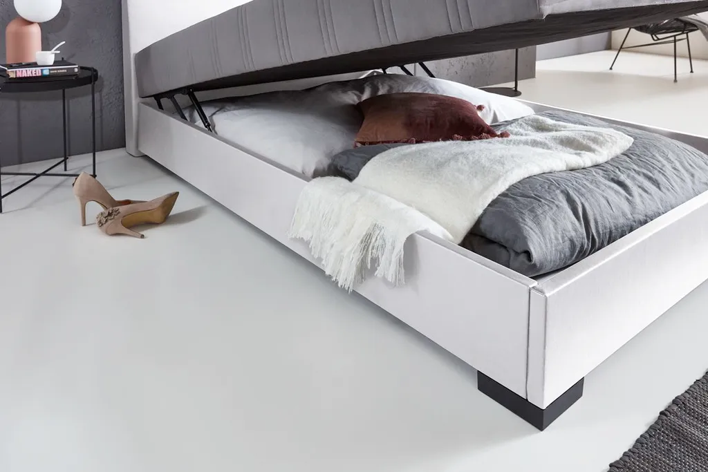 Relita Polsterbett MELS Weiß/anthrazit 140x200 Cm Mit Federkernmatratze Und Bettkasten – Bild 4