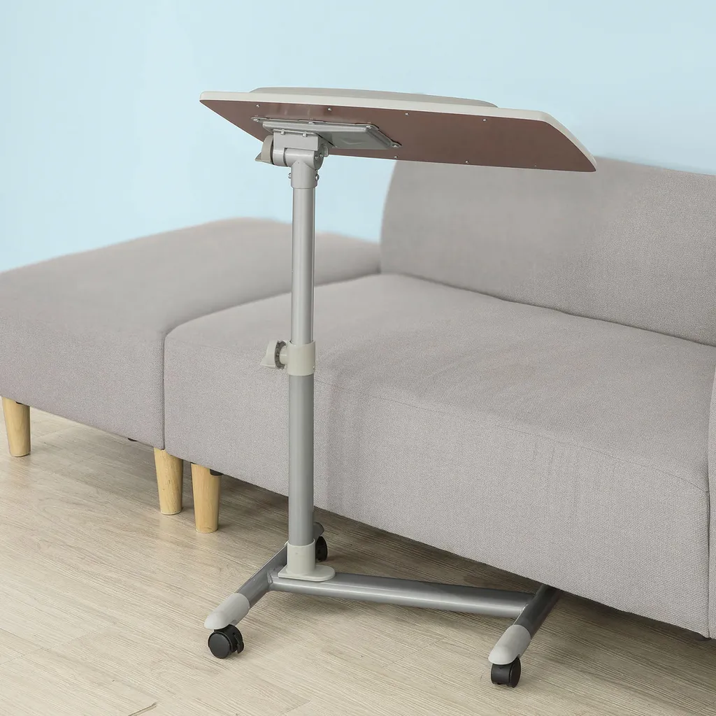 SoBuy Pflegetisch, Betttisch, Laptoptisch, Höhe Verstellbar , Tischplatte Klappbar FBT07N2-W – Bild 5