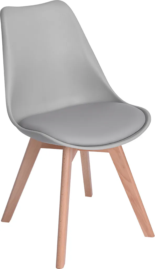 H.J WeDoo 4 X Wohnzimmerstuhl Esszimmerstuhl Bürostuhl Relaxsessel Mit Massivholz Buche Bein,Retro Design Gepolsterter Stuhl Küchenstuhl Holz, Grau – Bild 2