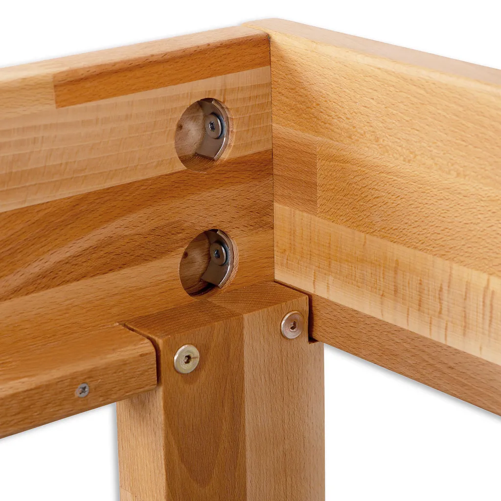 Bubema Massivholzbett Marco Aus Kernbuche Mit Kopfteil, Farbton Natur, Geölt : 120x200 – Bild 6