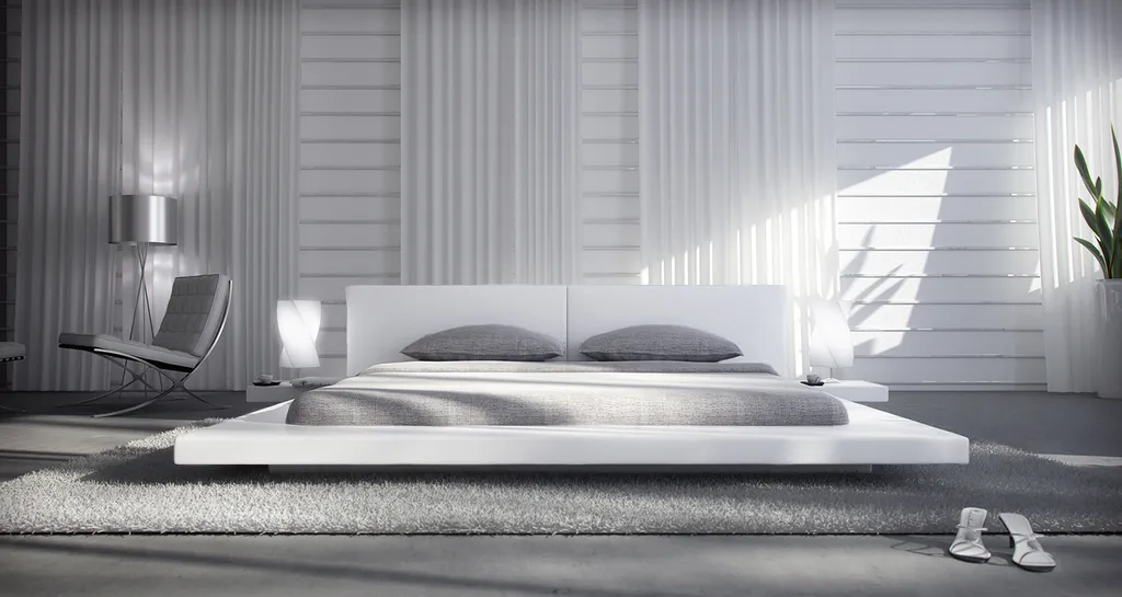 SalesFever Polsterbett 200 X 200 Cm | LED-Beleuchtung | Bezug Kunstleder | B 332 X T 244 X H 72 Cm | Weiß – Bild 5