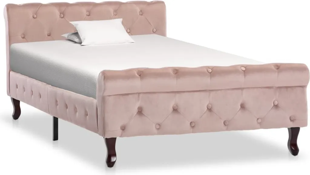 VidaXL Bettgestell Rosa Samt 100 X 200 Cm