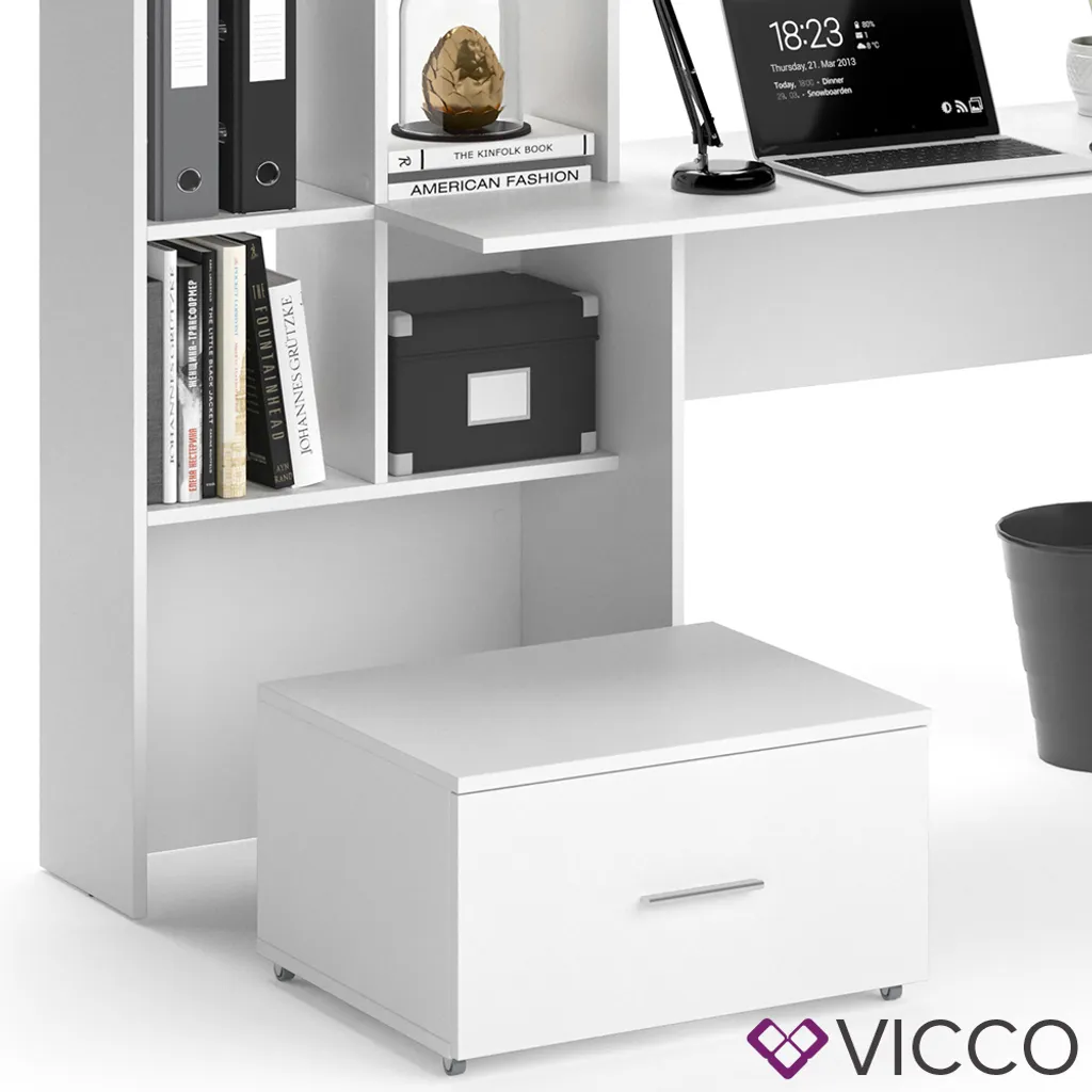 Vicco Schreibtisch Loris Weiß 149,2 X 105,6 X 49,8 Cm Holzwerkstoff – Bild 6