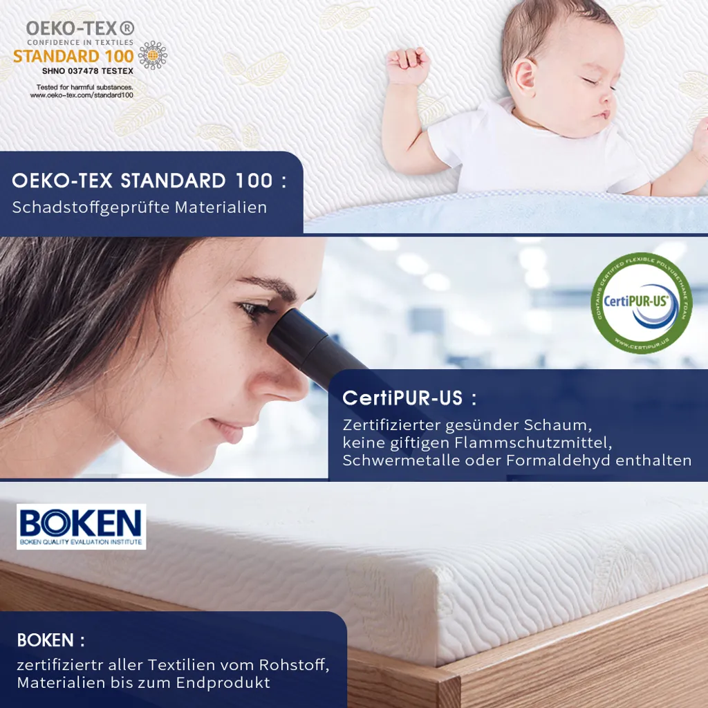 Newentor® 7cm Gelschaum Topper 180 X 200 Cm Matratzentopper 2-in-1 Viskotopper, Gel Memory Topper Für Bett Boxspringbett Schlafsofa, Bezug Waschbar, 7 X 180 X 200 Cm – Bild 6