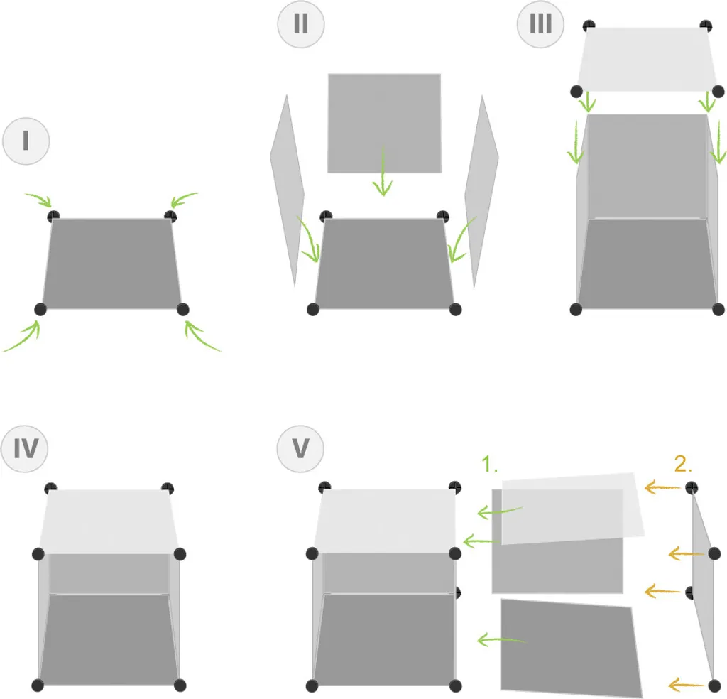 Tectake Steckregal 12 Boxen Mit Türen Inkl. Kleiderstangen 147x47x183cm - Pink – Bild 5