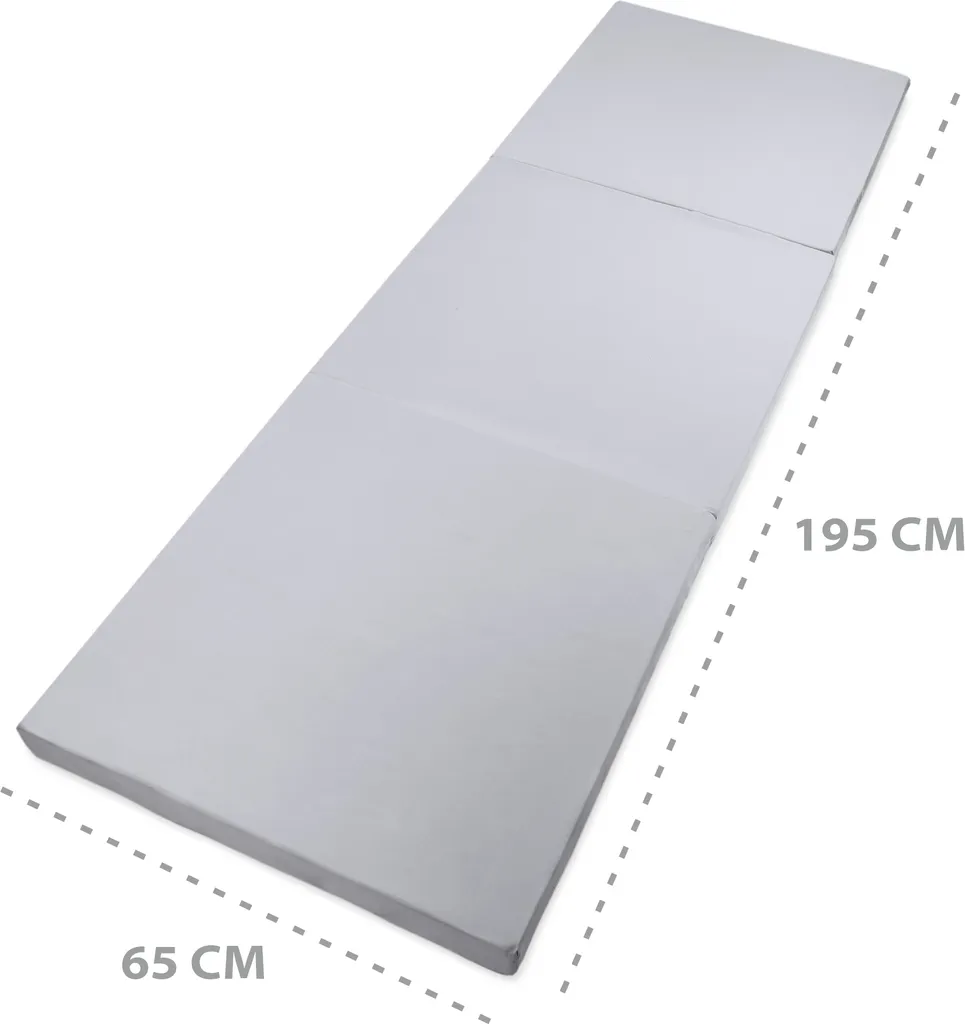 Gästebett Matratze Klappmatratze 195x65x8 Cm - Gästematratze Klappbar Foldable Mattress Faltmatratze Mit Abnehmbarem Bezug Bodenmatratze Grau – Bild 3