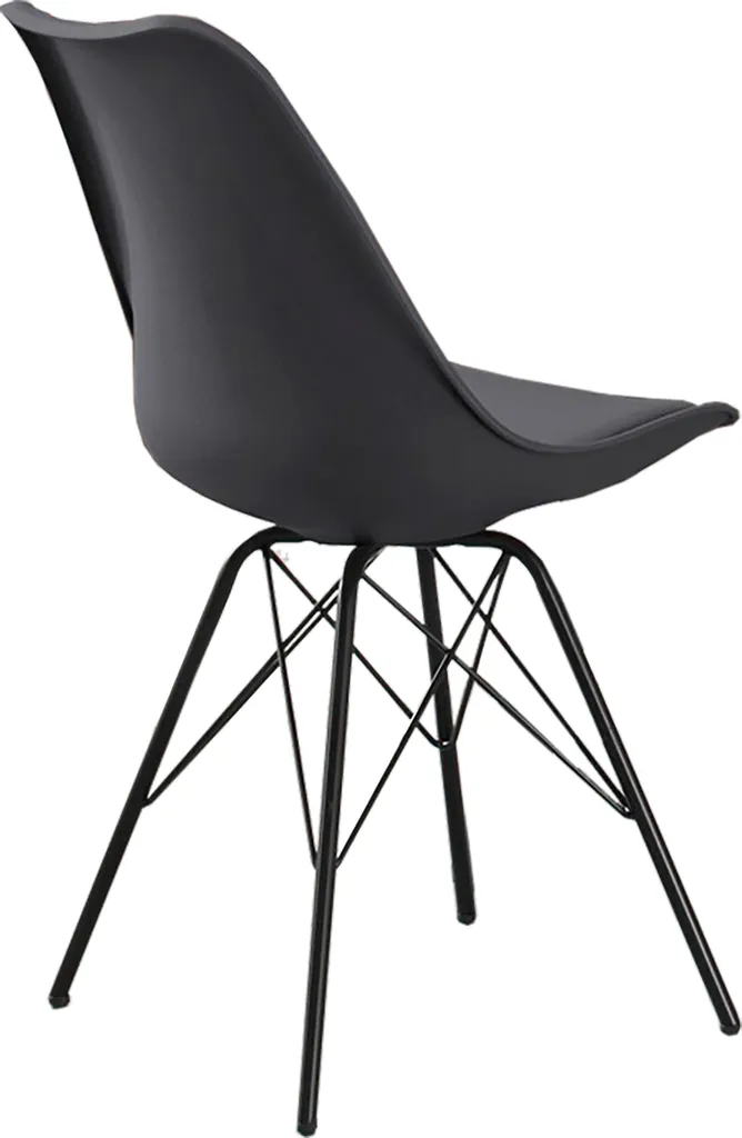 HOMEXPERTS Esszimmerstuhl Ursel 2er-Set, Metall Schwarz, Kunstleder Schwarz – Bild 4