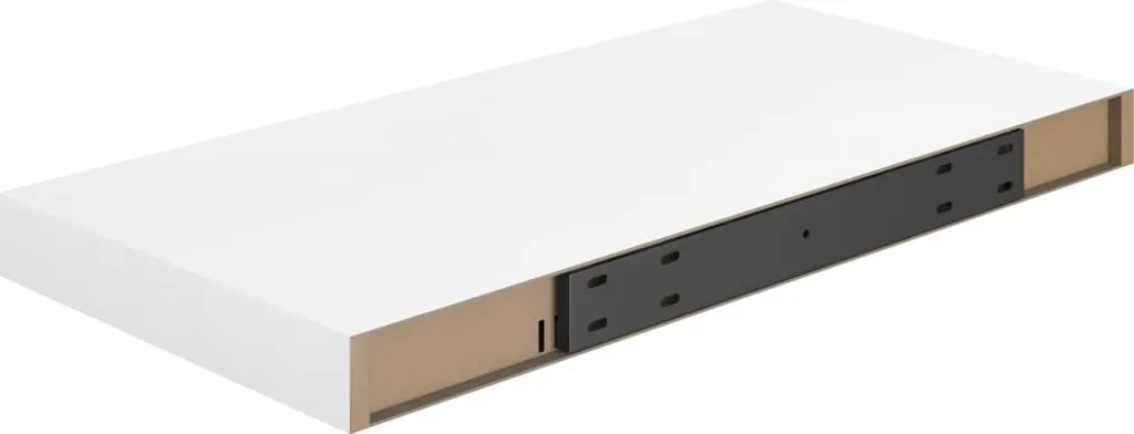 VidaXL Schwebende Wandregale 2 Stk. Hochglanz-Weiß 50x23x3,8cm MDF – Bild 7
