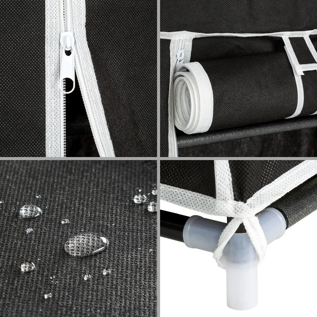 Tectake Stoffschrank 3 Fächer Inkl. 3 Boxen 87x159x49cm - Schwarz – Bild 7