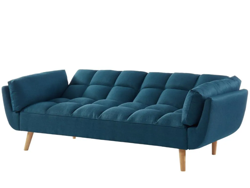 Schlafsofa Klappsofa 3-Sitzer - Stoff - Blau - LOELINE