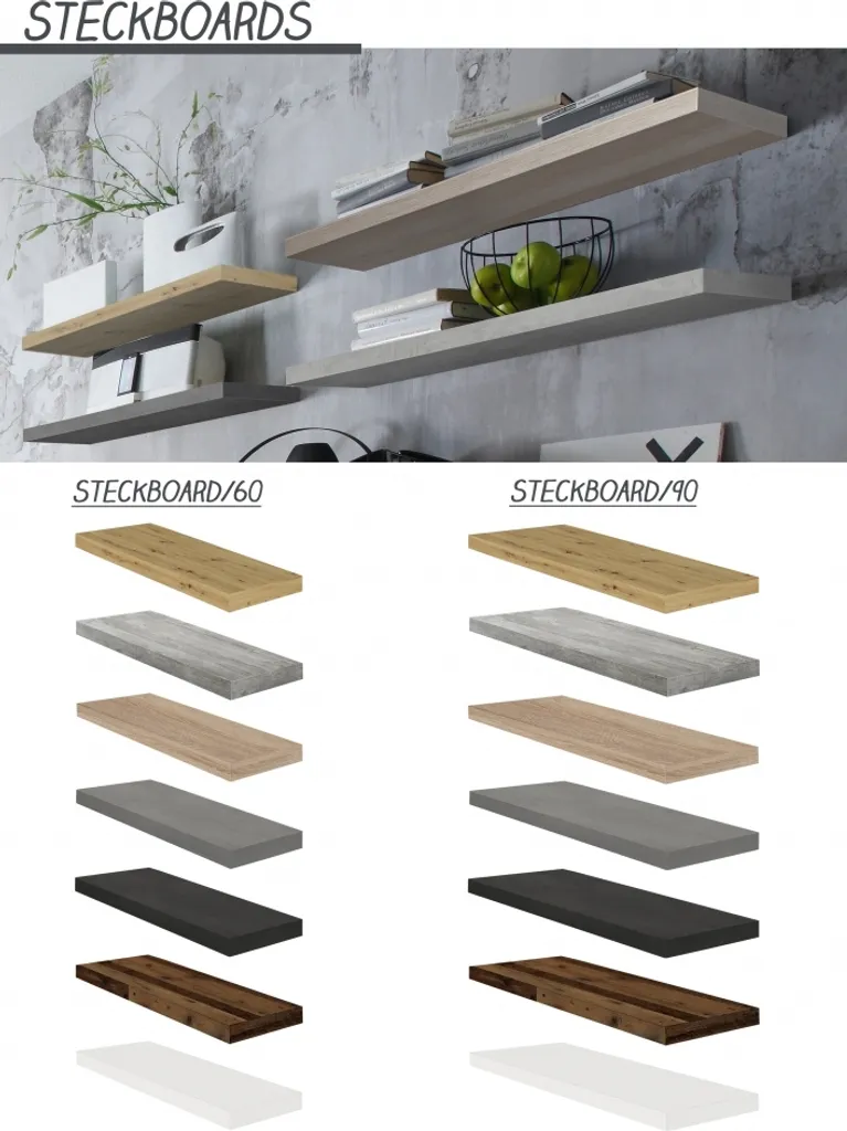 Wandregal Wandboard Hängeregal 0521_60 Graphit 60 Cm – Bild 3