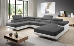 FURNIX Zante Couch Sofa Schlafsofa U-Form U-Sofa Schlaffunktion MA 120+OR 96