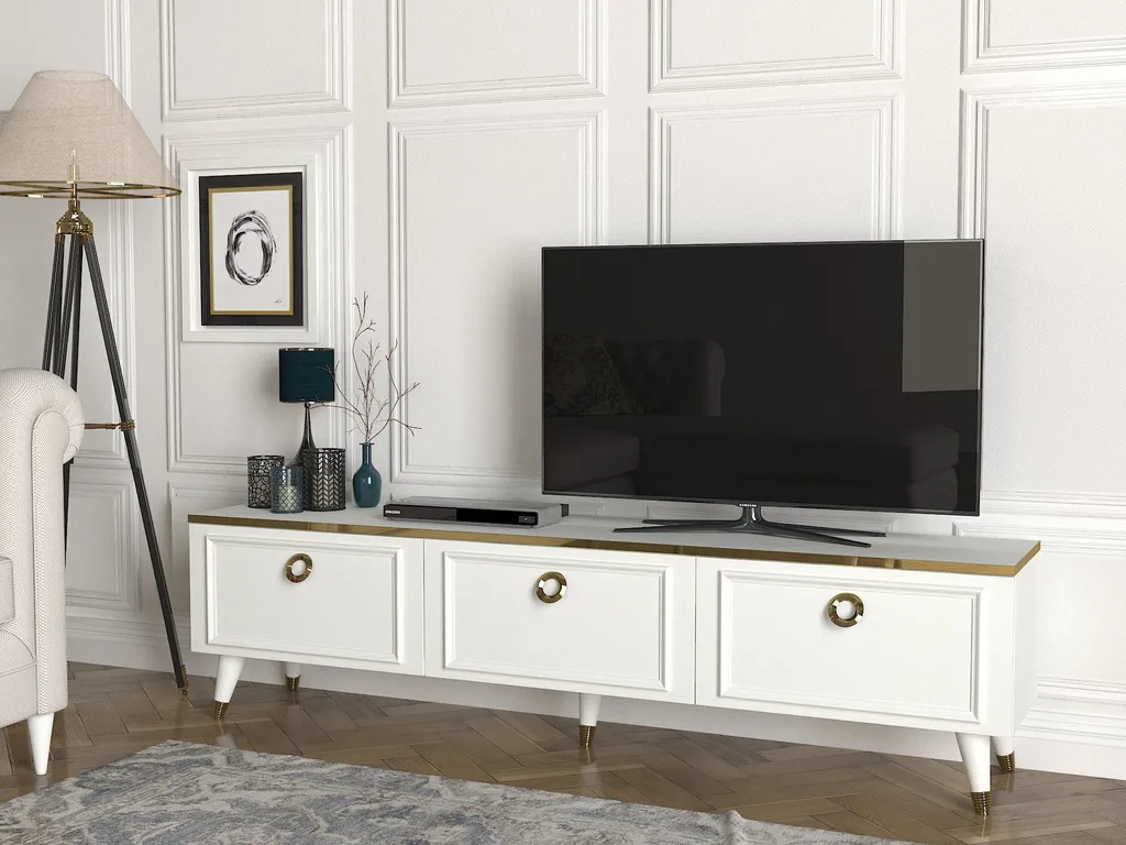 TV Lowboard Cornelia Weiß | B 180 Cm X H 46,3 Cm X T 35 Cm – Bild 2