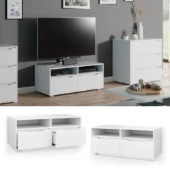 Vicco Lowboard Ruben Weiß 100,2 X 42,5 X 48,1 Cm Holzwerkstoff