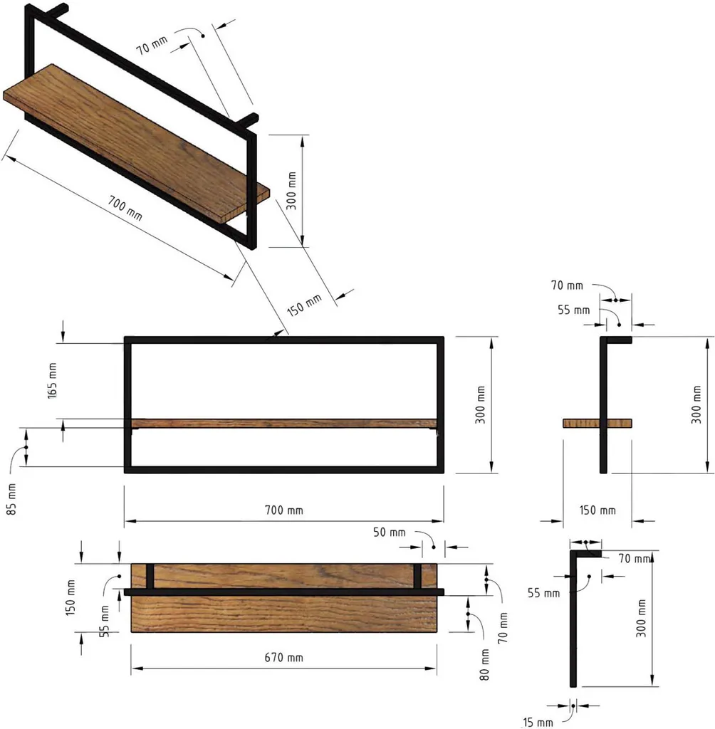 4-tlg. Wandregale In Weiß Gerahmt Mit Baumkante Von Holz4home® – Bild 12
