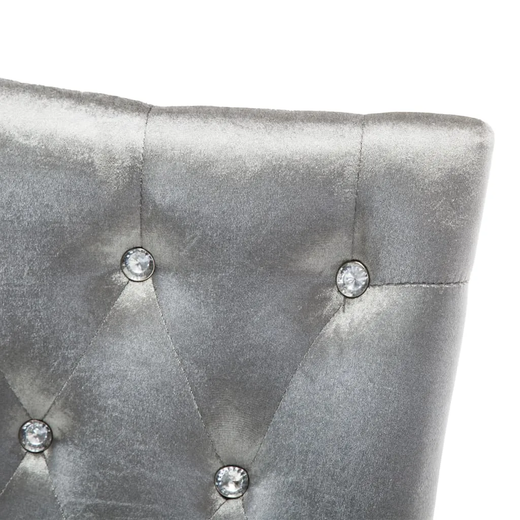 VidaXL Esszimmerstühle 4 Stk. Silbern Samt – Bild 9