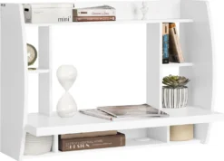 SoBuy Wandtisch,Schreibtisch,Computertisch,Bücherregal, FWT18-W