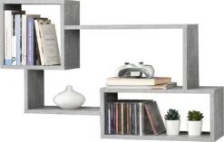 Schweberegal Kvinesdal 87x18x54cm Wandregal Mit 3 Fächern Max. 13kg Spanplatte Betonoptik