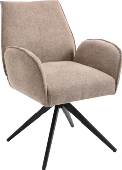 Esszimmerstuhl Drehstuhl Mit Armlehnen Latte Schwarz MIMA