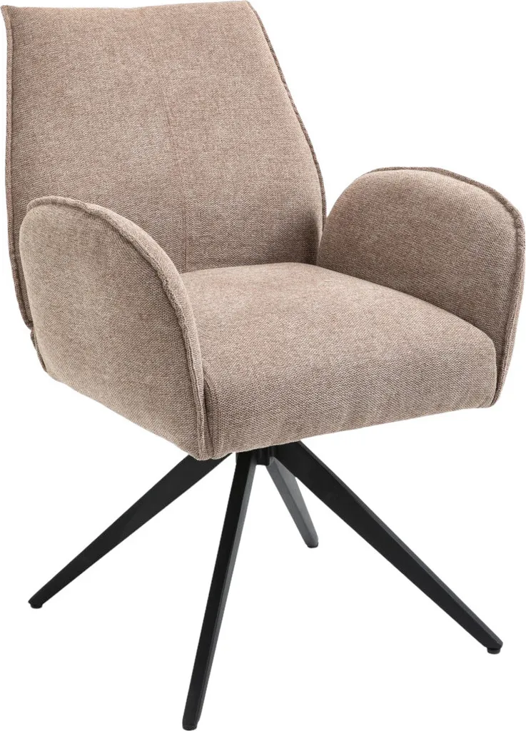 Esszimmerstuhl Drehstuhl Mit Armlehnen Latte Schwarz MIMA