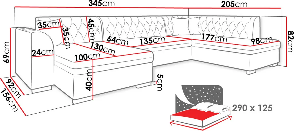 Mirjan24 Ecksofa Gerdin, Stilvoll Eckcouch Mit Bettkasten Und Schlaffunktion (Magic Velvet 2250 + Senegal 825, Seite: Links) – Bild 11