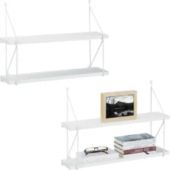 Relaxdays 2 X Hängeregal Für Die Wand Weiß