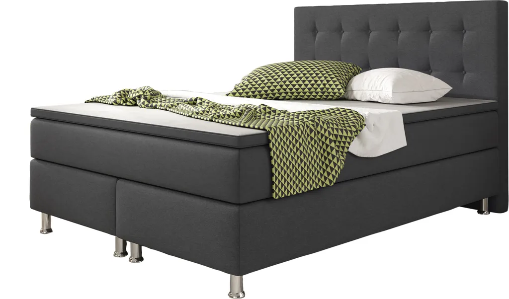 Inter Handels Boxspringbett Köln, 140x200, Anthrazit
