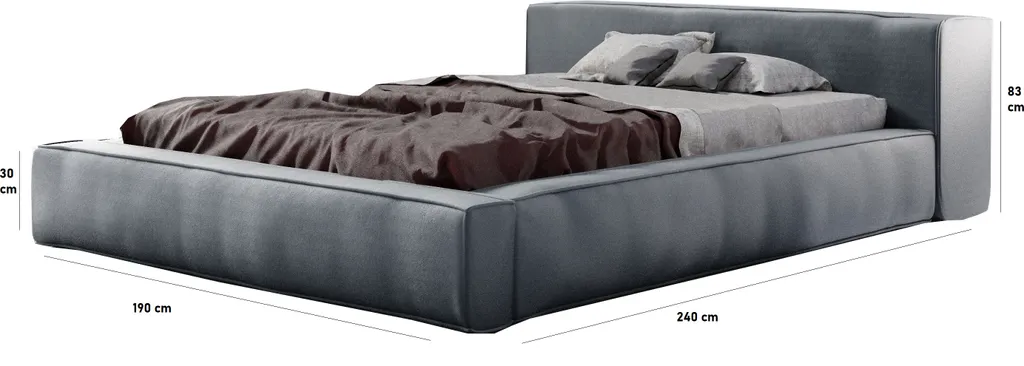 GRAINGOLD Design Polsterbett 160x200 Cm Armani - Premium Stoff, Bettkasten, Lattenrost - Modern Polsterbett - Schwarz (Solar 99) – Bild 6