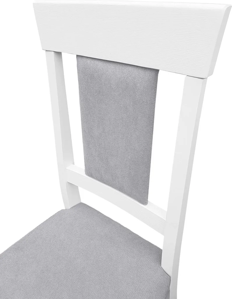 Gepolsterter Massivholz-Stuhl Küchenstuhl Esszimmerstuhl Weiß-grau V-90.71-25W-P21Doppelpack – Bild 11