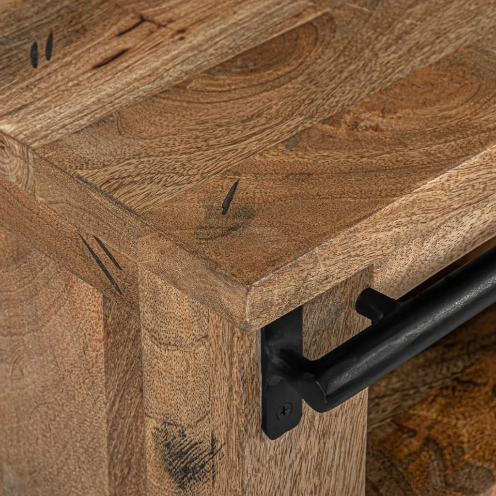 Wandregal II 105cm 'Railroad' Mango & Eisen – Bild 3