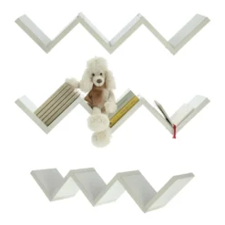 Wandregal ZILLY Regal Holz Hängeregal Holzregal Bücherregal Weiß 70 Cm