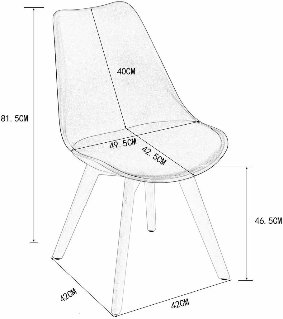 Esszimmerstuhl -4 Stück-Esszimmerstühle - Schalenstuhl - Gestell Aus Buchenholz - Schwarz – Bild 6