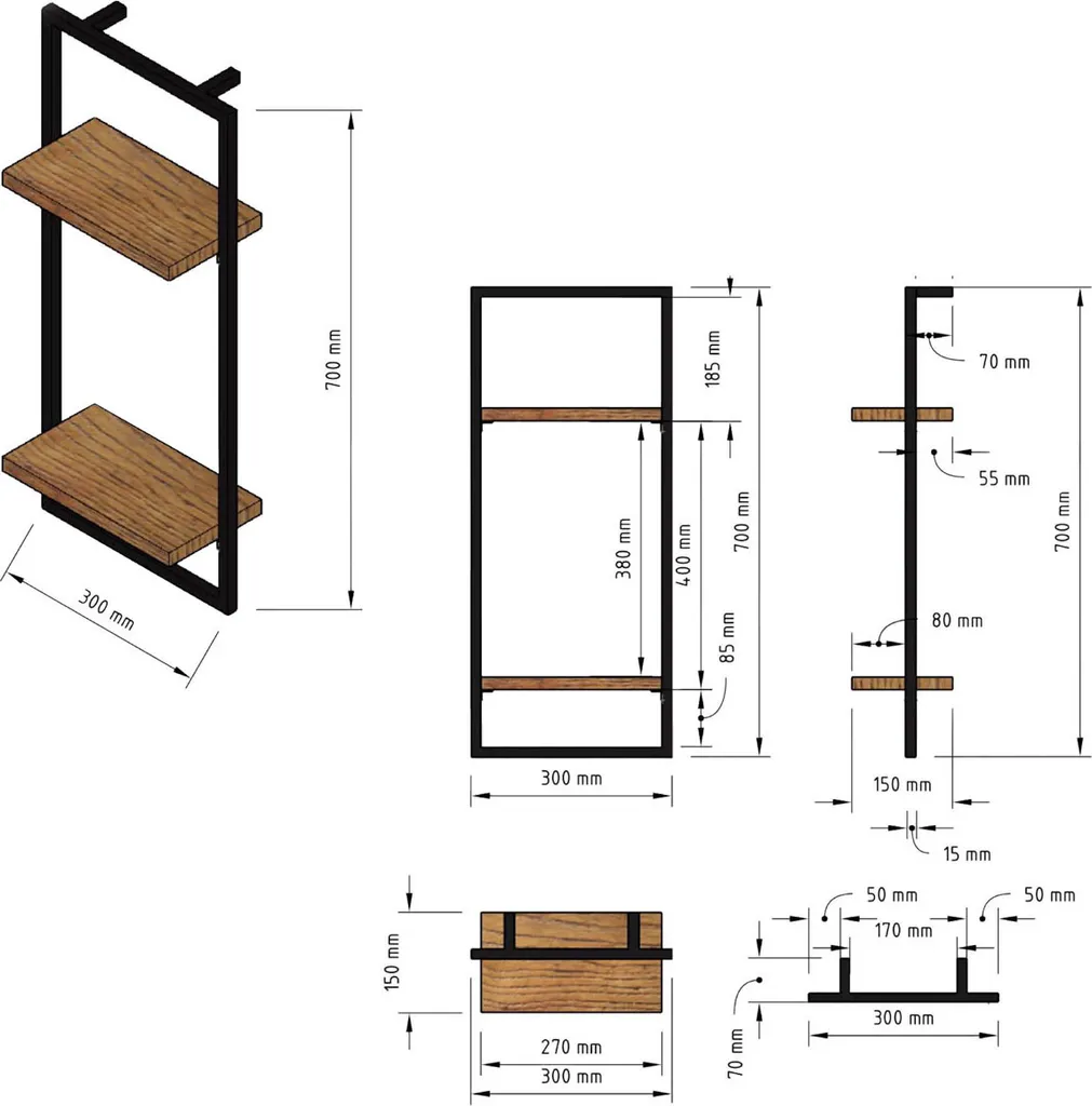 4-tlg. Wandregale In Weiß Gerahmt Mit Baumkante Von Holz4home® – Bild 10