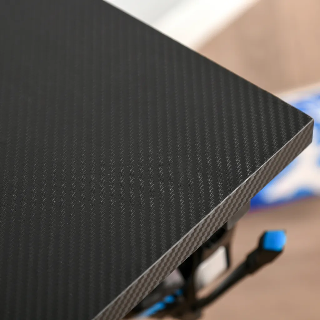 HOMCOM Computertisch Gaming Tisch PC Tisch Computer Ergonomisch Verstellbar Höhe Stahl MDF Schwarz 100L X 60B X 75H Cm – Bild 8