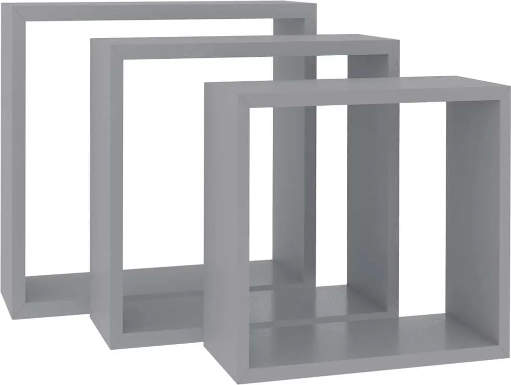 VidaXL Würfelregale 3 Stk. Grau MDF – Bild 3