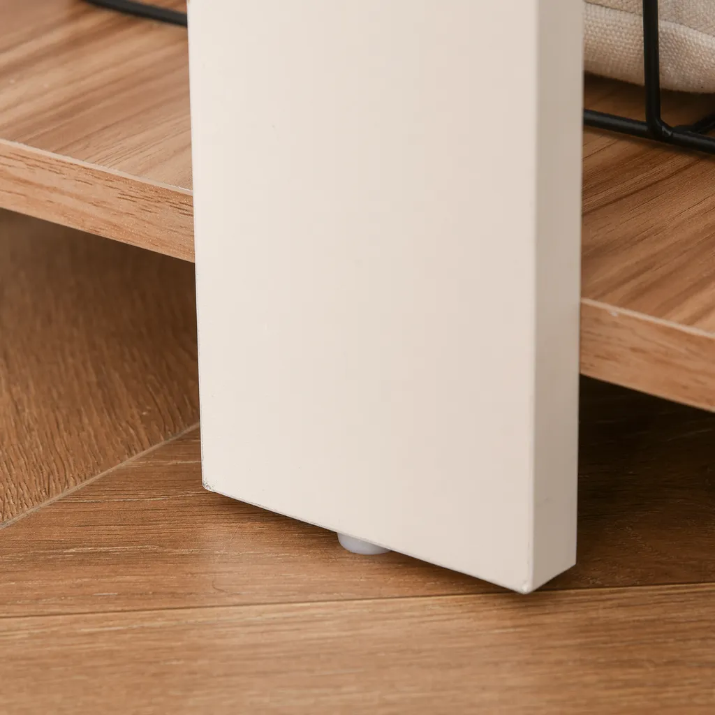 HOMCOM Eckschreibtisch Schreibtisch Computertisch Winkel Staufach Büro Walnuss 136,2 X 130,4 X 72cm – Bild 7