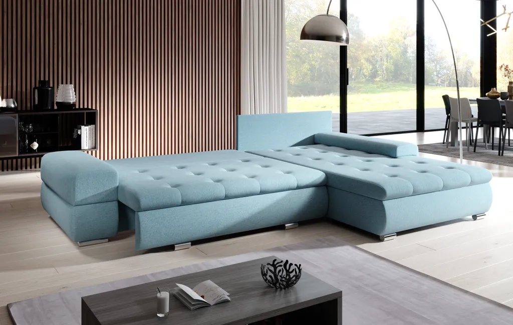 FURNIX Arzo Sofa L-Form Eckcouch Schlafsofa Couch Mit Schlaffunktion Modern PR96 – Bild 2