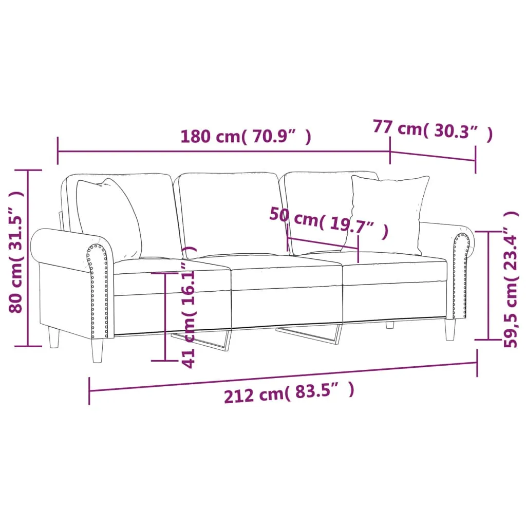 VIDAXL Möbel 3-Sitzer-Sofa Mit Kissen Braun 180 Cm Kunstleder 2023 – Bild 6