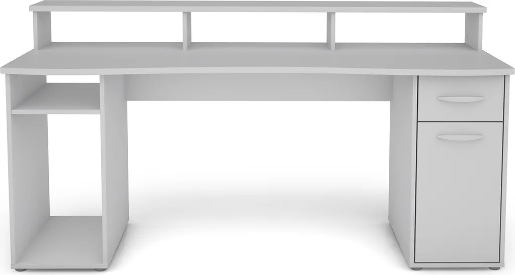 ByLIVING Schreibtisch Fantastic, 180x65 Cm, Melamin Weiß, Griffe Kunststoff Silberfarben – Bild 3