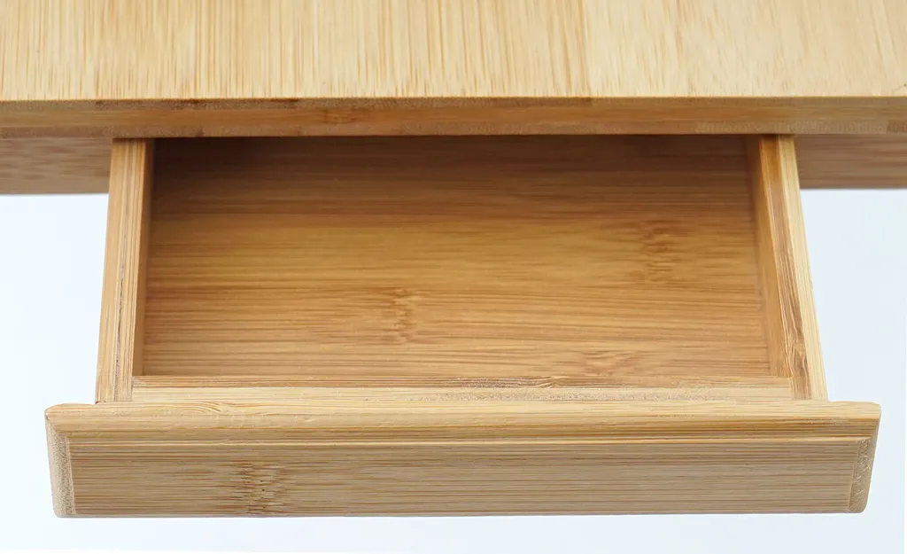 Laptoptisch HWC-B81, Notebooktisch Betttisch Klapptisch Mit Lüftungslöcher Faltbar Höhenverstellbar, Bambus – Bild 6