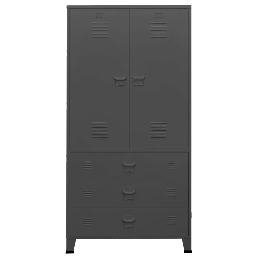 VidaXL Industrial Kleiderschrank Anthrazit 90x50x180 Cm Metall – Bild 3