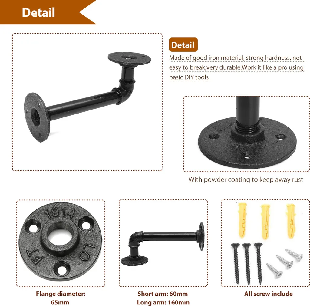 2/4/5/6/8/10X Rohr Regalhalterung Regalträger Regalhalter Regalwinkel Wandhalter – Bild 8