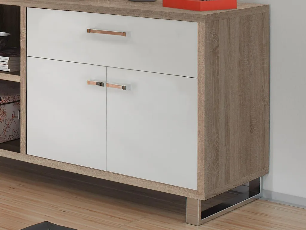 Winkelschreibtisch Schreibtisch Büroschreibtisch Eckschreibtisch "Margate I" Sonoma-Eiche / Weiß – Bild 2