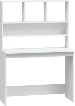 VidaXL Schreibtisch Mit Regal Weiß 102x45x148 Cm Holzwerkstoff
