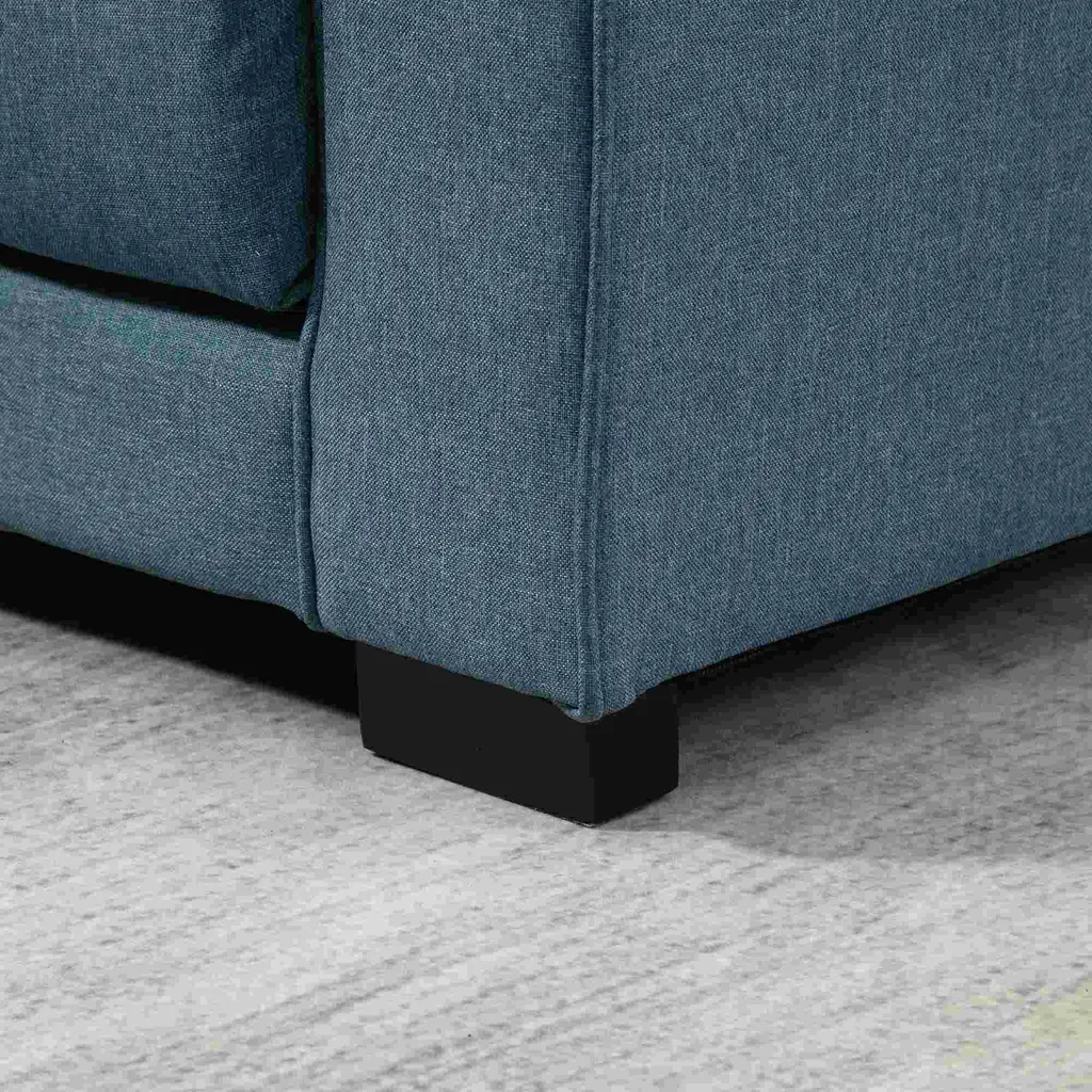 HOMCOM Schlafsofa Klappsofa 2-Sitzer Stoffsofa Bettsofa Sofa Mit Schlaffunktion Sofagarnitur Leinen-Touch Gummiholz Blau 147,5 X 75 X 85 Cm – Bild 9