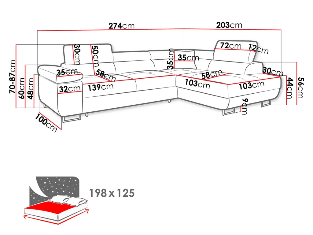 Mirjan24 Ecksofa Torezio, Stilvoll Eckcouch Mit Bettkasten Und Schlaffunktion, Moderne Schlafsofa (Manila 02, Seite: Rechts) – Bild 12