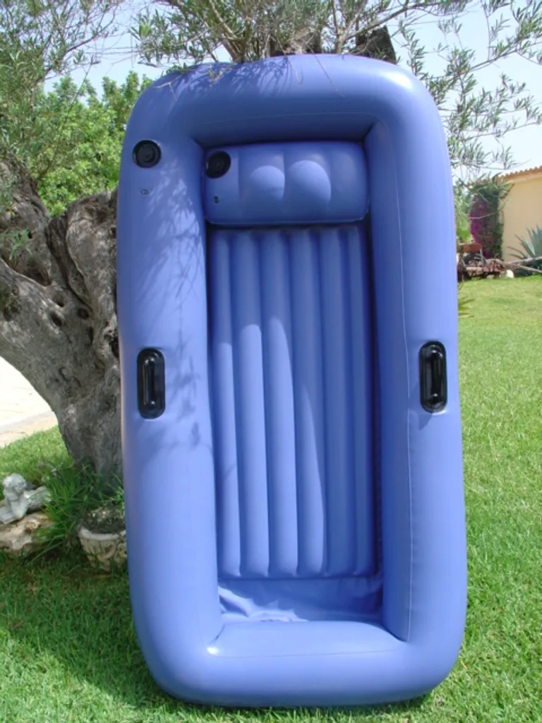 Grasekamp Luftbett 200x90cm Luftmatratze Matratze Liegematratze PVC Blau – Bild 2