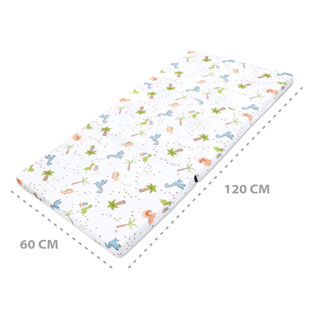 Reisebett Matratze 60x120 Cm Faltbar - Dicke Faltbare Matratze Für Baby Klappmatratze Kinder Matratze Reisebett 120x60 Dinosaurier – Bild 3