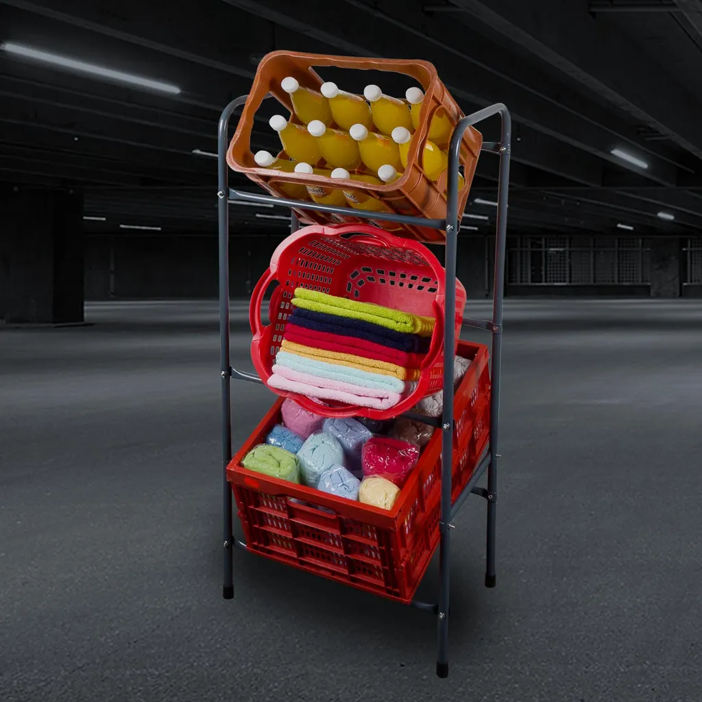 Getränkeregal Kartons Boxenregal Kistenregal Klappboxenregal Lagerung Für 3 Kisten – Bild 3