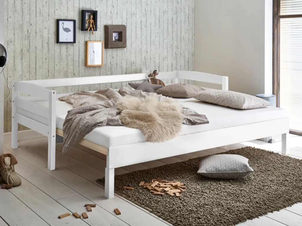 Relita Funktionsbett EMILIA 90/180x200, Buche Massiv Weiß; EB2041117 – Bild 4